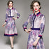 Enthralling Runway Fashion Floral Print, Collared, Elegant A-Line Vintage Party, Festive Women's Midi Dress